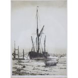 ADRIAN KIRKPATRICK (1932-2014). “Convoy on Pin Mill”; etching; signed & dated 1980; inscribed &