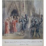 Attributed to THOMAS STOTHARD, R.A. (1755-1834). “Fitzwalter receiving the Banner of St. Pauls at