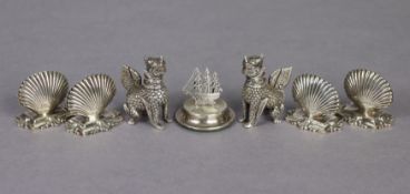 An Edwardian silver “H.M.S. Victory” place maker, Birmingham 1904, by Levi & Salaman; a pair of