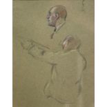 GEORGE DENHOLM ARMOUR, (1864-1949). Male figure study in pencil & coloured chalk; 9" x 7".