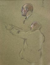 GEORGE DENHOLM ARMOUR, (1864-1949). Male figure study in pencil & coloured chalk; 9" x 7".