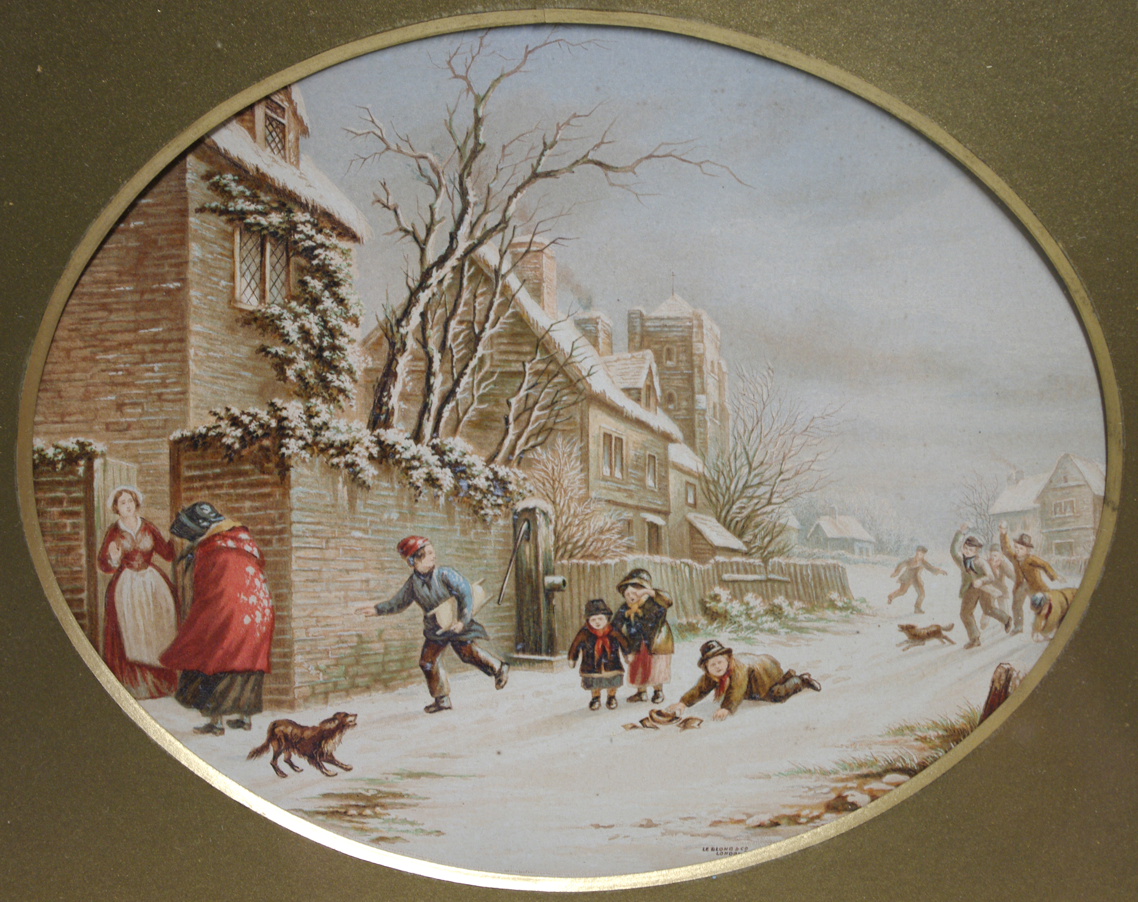 A Baxter print (Baxter No. 261 “Christmas Time”), 6” x 4¼”; another (Baxter No. 357 “Little Red
