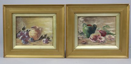ENGLISH SCHOOL, late 19th/early 20th century. A pair of still life studies, unsigned; oil on canvas: