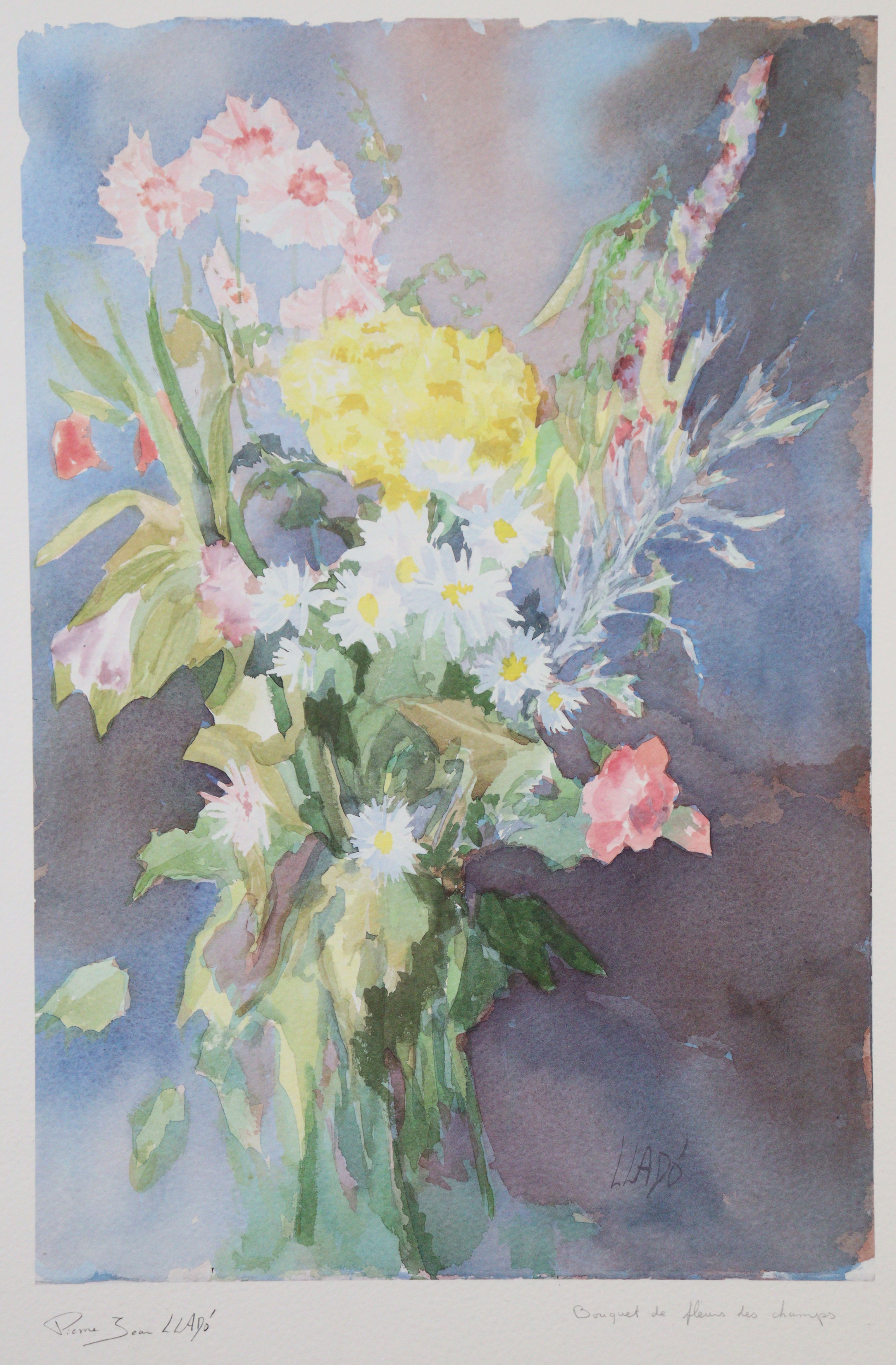 PIERRE JEAN LLADO (b. 1948) “Bouquet de fleurs des champs”, lithograph, signed & inscribed in - Image 2 of 7