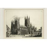 WILLIAM PALMER ROBINS (1882-1959). Three black & white etchings – King’s School, Canterbury;