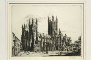 WILLIAM PALMER ROBINS (1882-1959). Three black & white etchings – King’s School, Canterbury;
