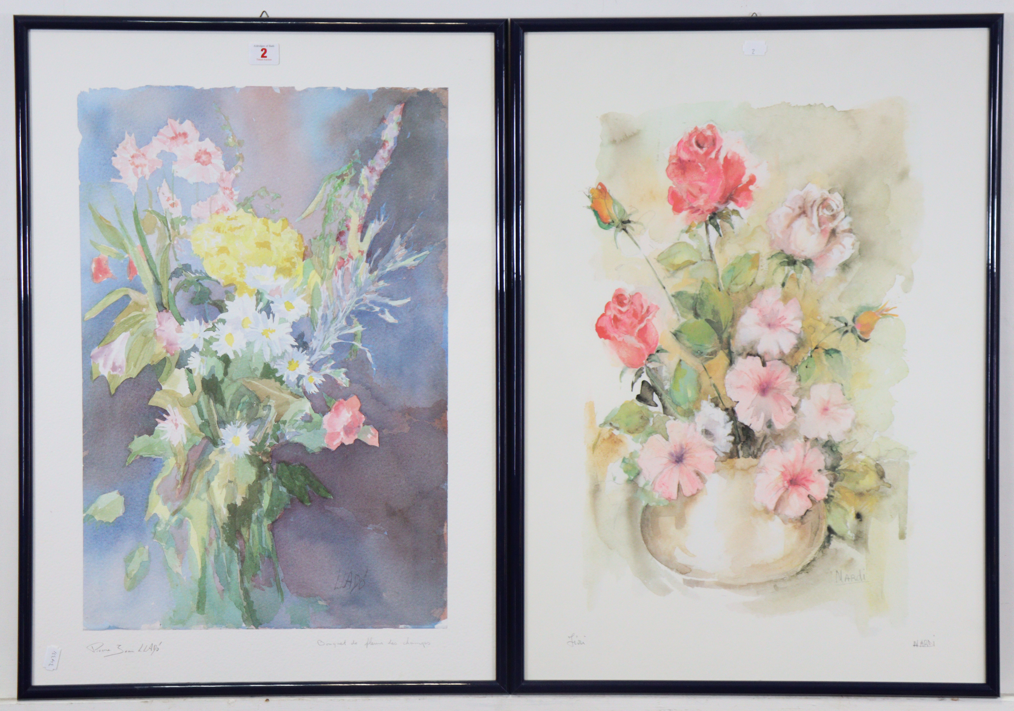 PIERRE JEAN LLADO (b. 1948) “Bouquet de fleurs des champs”, lithograph, signed & inscribed in