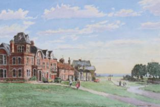 AIDEN KIRKPATRICK (1932-2014) “South Green, Southwold, Suffolk”, Pen & Watercolour, signed & dated