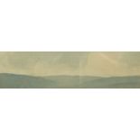 IAN GARDNER (contemporary). A panoramic view of Pen-y-Ghent. Watercolour: 4¾" x 17¾".