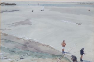 HUBERT ANDREW FREETH (1912-1986) “Fishing (La Rochelle)”, signed lower right & inscribed verso to