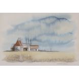 CHARLES GOULD (1910-) “Stormy Sky, Kent”, signed, Watercolour: 22cm x 32cm, framed & glazed (38.