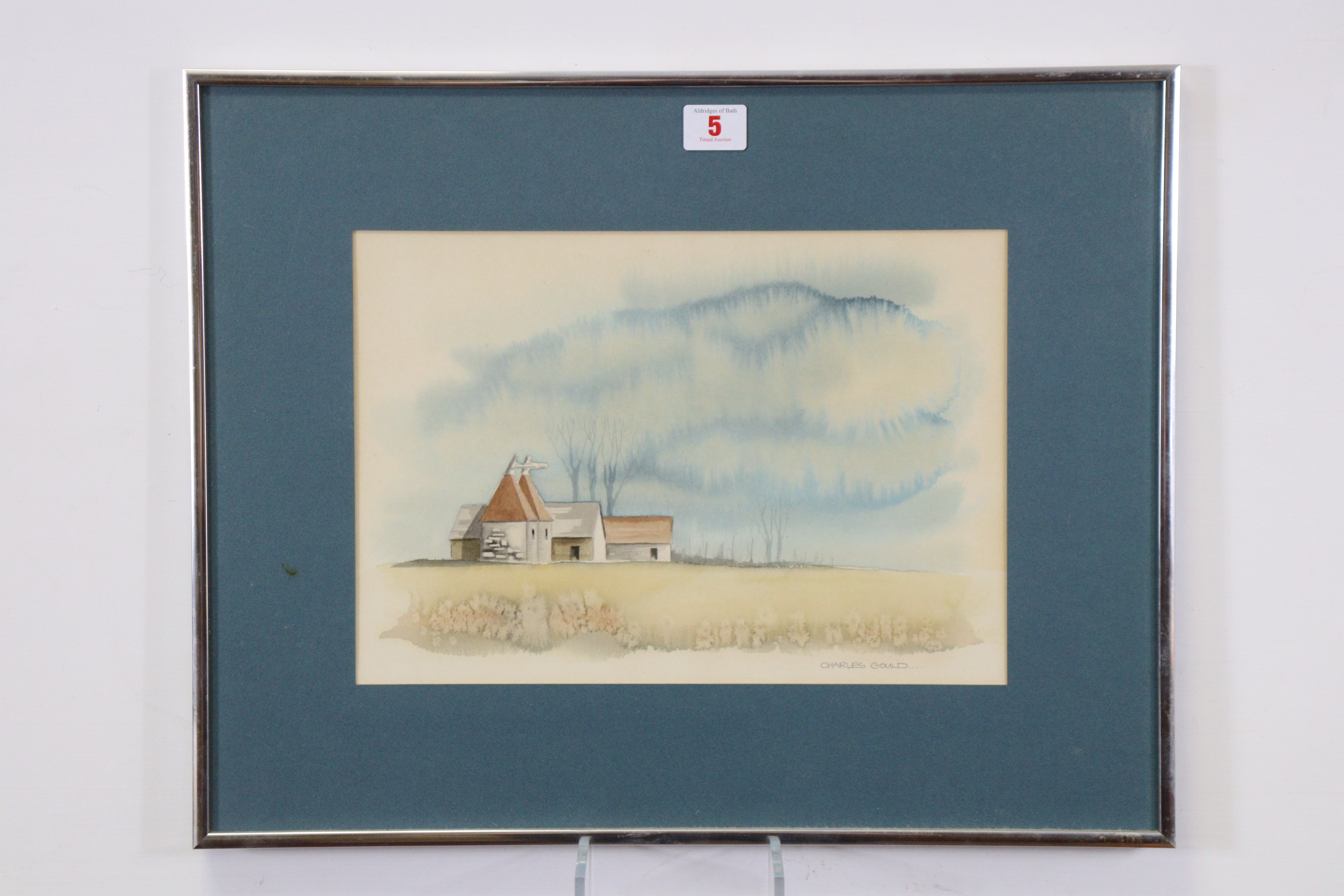 CHARLES GOULD (1910-) “Stormy Sky, Kent”, signed, Watercolour: 22cm x 32cm, framed & glazed (38. - Image 2 of 5