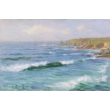 BYRON COOPER (1850-1933) A view of Land’s End, Cornwall, signed & dated ’96 lower left, Oil on