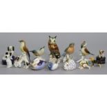 Two Royal Crown Derby novelty paperweights – duck & rabbit; together with various animal
