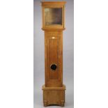 An early/mid-20th century oak longcase clock case, 76½” high.