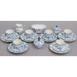 A Royal Copenhagen blue fluted full-lace twenty-piece tea service (pattern no.1035, settings for six