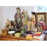 Various oriental ornaments, figures, pictures, etc.