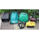 A Bosch “Rotak 320” electric lawnmower; a Karcher “K.275” power-washer; a Rexon 240V disc-grinder; &