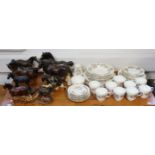 A Wedgwood bone china “Lichfield” forty-five piece part dinner & tea service; twelve various horse