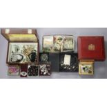 Various items of costume jewellery; & three ladies’ wristwatches.