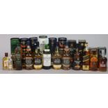 Four bottles of Glen Moray single malt Whisky (70cl); together with eight various other bottles of