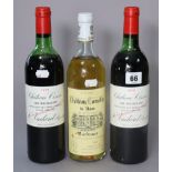 Two bottles of Chateau Cissac 1979 red wine; & a bottle of Chateau Lamothe 1991 white wine, all