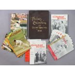 A vintage volume “Famous Cricketers And Cricket Grounds, 1895”; together with various cricket