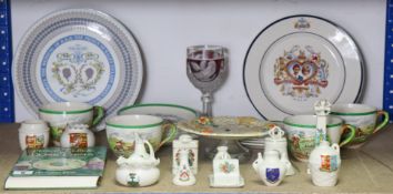 A Clarice Cliff “Celtic Harvest” comport, 20cm diameter; together with various other items of