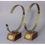 A pair of Mulberry counter-top handbag display stands, 36.5cm high.