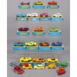 Twenty-five various Matchbox die-cast scale model vehicles, boxed & unboxed.