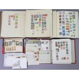 An album of GB stamps, 1d Black onwards; two further albums & contents of world stamps; also a cover