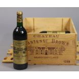Six bottles of Chateau Cantenac Brown 1985 Grand Cru Classe Bordeaux (750ml), with contents, cased.