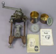 A vintage M.B. “Domestic can sealer”; & a vintage Presto “model 16” cooker; each with instruction
