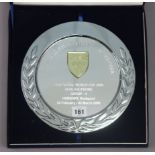 A Football Federation of Macedonia silvered-metal commemorative plaque “Fifa Futsal World Cup 2008