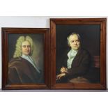 Two 18th century-style half-length portraits of gentlemen (oil on canvas), 91.5cm x 71cm, & 77cm x