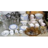 Various items of decorative china, glassware, etc, part w.a.f.