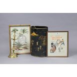 A vintage “Broadway Melody” music-sheet cover; a botanical coloured print, each in a glazed frame; a