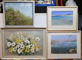 Two paintings by Chris Smith, views of the Isle of Scilly; together with various other pictures.