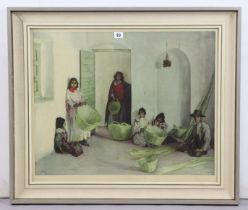 A large coloured print after Gerald Kelly, signed, 21¼” x 25¾” (image), in a glazed frame.