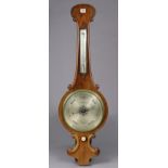 An early Victorian banjo barometer by Chadbourn of Liverpool having a 25cm diameter silvered dial, &