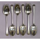 Three George III silver Old English table spoons, London 1816 by Wm. Eley & Wm. Fearn; & three