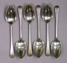 Three George III silver Old English table spoons, London 1816 by Wm. Eley & Wm. Fearn; & three