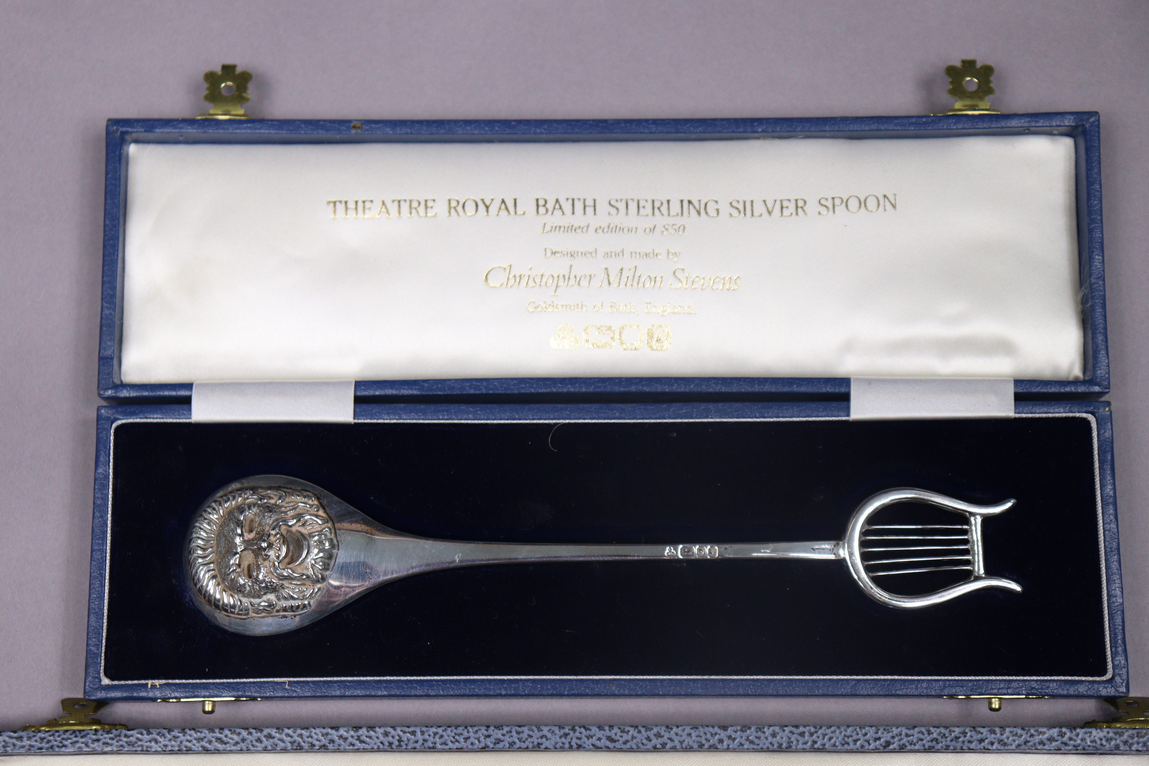 A set of six silver City of Bath Hanoverian picture-bowl teaspoons depicting notable architectural - Image 4 of 5