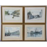 LOUIS WARD, RWA (1913-2005) Four signed limited edition prints of views of Bristol, each 25cm x 37.