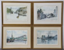 LOUIS WARD, RWA (1913-2005) Four signed limited edition prints of views of Bristol, each 25cm x 37.