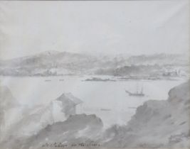 Manner of Reverend JOHN EAGLES (1783-1855) “Old Passage on the Severn”, pen & wash, inscribed