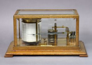An early 20th century brass barograph, with applied label “Chadburns Ltd, Opticians, Liverpool”,