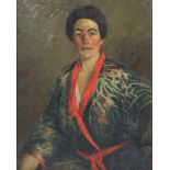 ENGLISH SCHOOL, early 20thC. A portrait of Ellen M. Farnham (nee Starr), oil on canvas,