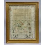 A George III needlework sampler worked by Eliz. Tunston & dated “May the 16th 1811”, with verse,