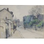 French School, early 20thC. A pair of street scenes with figures, each signed Cahouns(?),